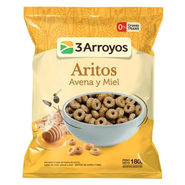 Aritos avena y miel 3 arroyos 180g